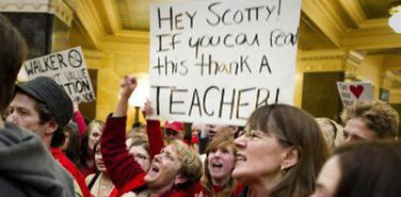 Teachers Protest in Wisconsin